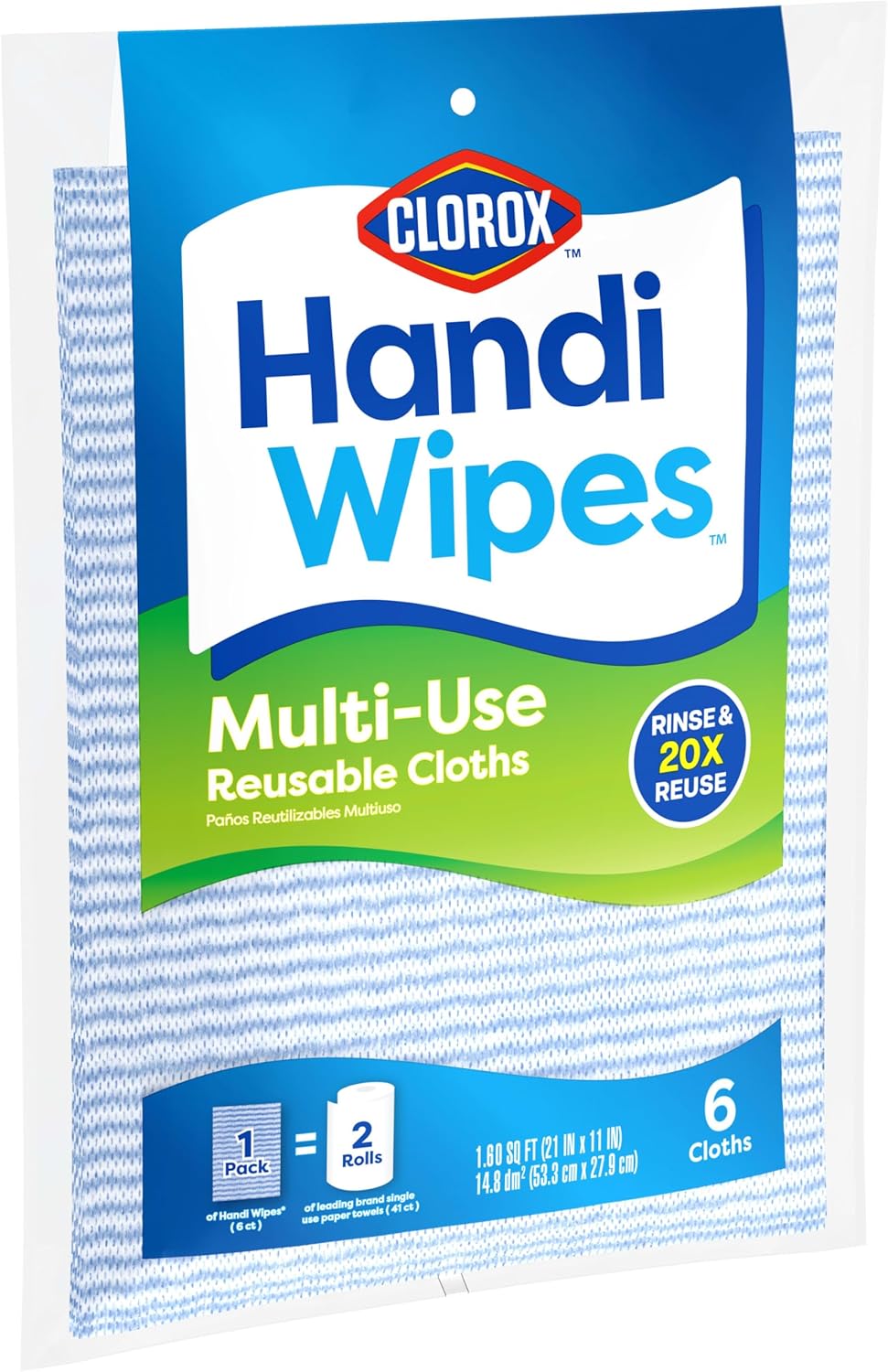 Clorox Handi Wipes Multi Use Reusable Cloths, 6 Count (Package May Vary)