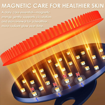 INNERNEED Food-Grade Soft Silicone Body Scrubber Shower Brush Handheld Cleansing Skin Brush, Gentle Exfoliating and Lather Well (Black)