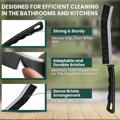 14 Pcs Crevice Cleaning Brush Set – Hard Bristle Cleaning Tools for Grout, Tile Floors, Gaps & Narrow Spaces – Multi-Purpose Grout Scrub Brush for Cleaning Bathroom, Shower, Window Tracks, Kitchen