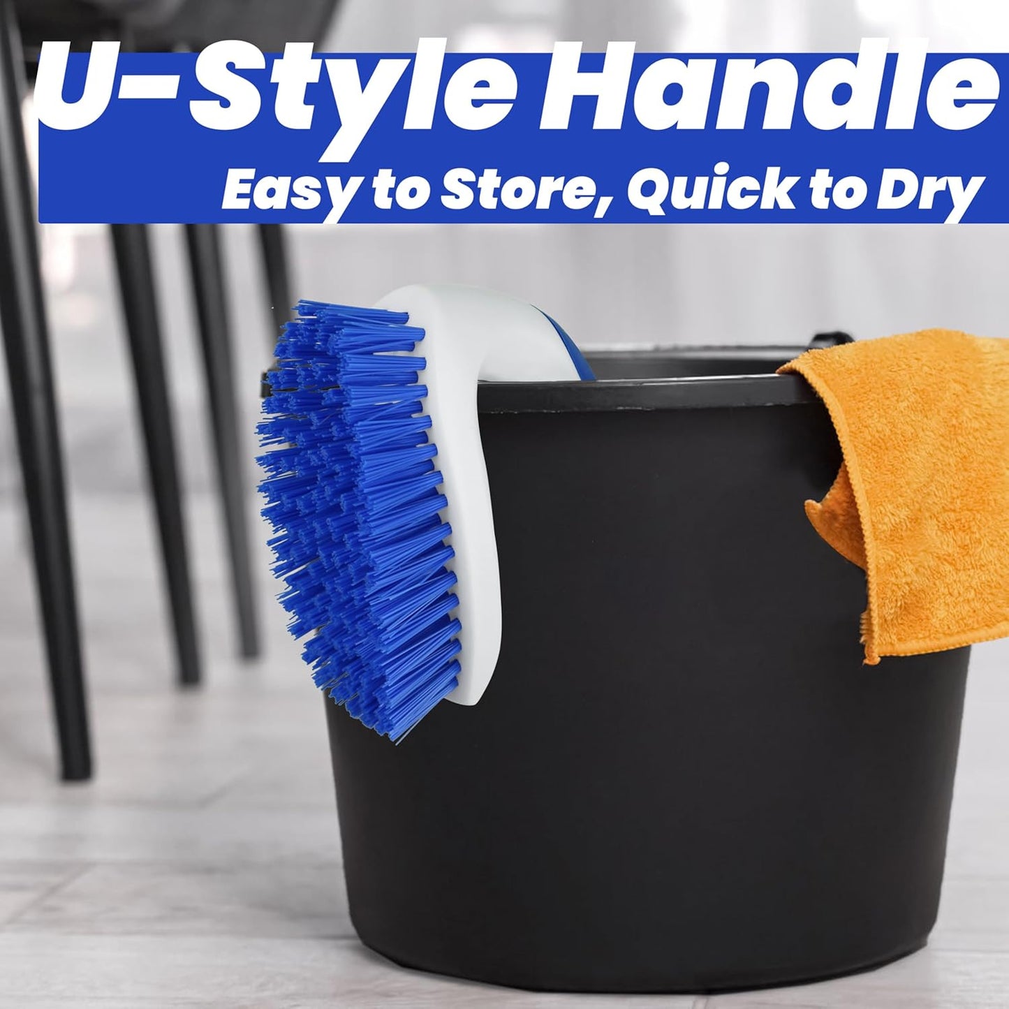 2 Pack Scrub Brushes, Cleaning Brush with Stiff Bristles, Handheld Scrubber for Bathroom, Shower, Tile, Carpet, Bathtub & Floor