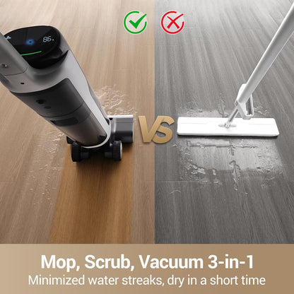 dreame H14 Cordless Vacuum Mop, 180° Lie-Flat Wet Dry Vacuum cleaner, 140°F Brush Washing, Fast Hot Air Drying in 5Mins, Smart Hard Floor Cleaner Machine with Powerful Suction, Great for Sticky Messes
