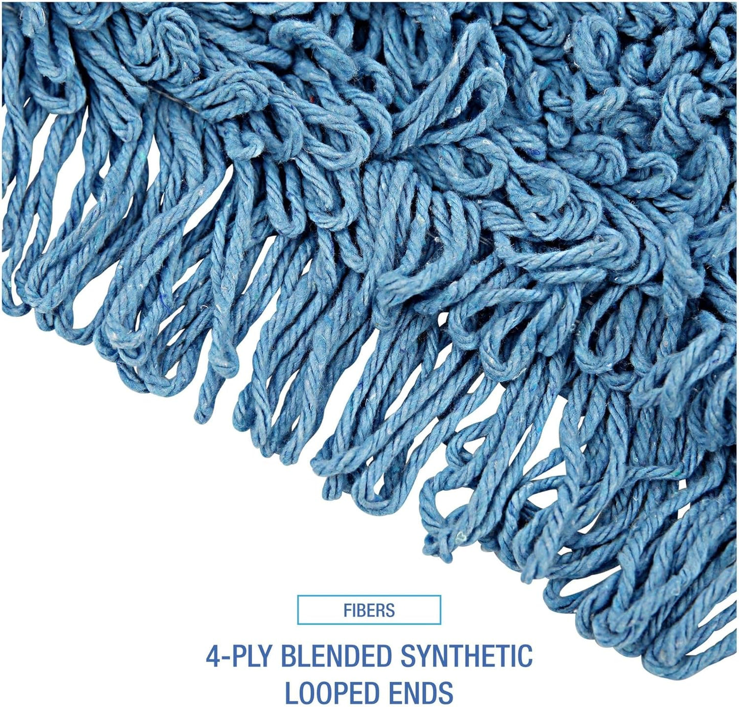 Boardwalk Dry Mopping Kit, 36 x 5 Blue Blended Synthetic Head, 60" Natural Wood/Metal Handle