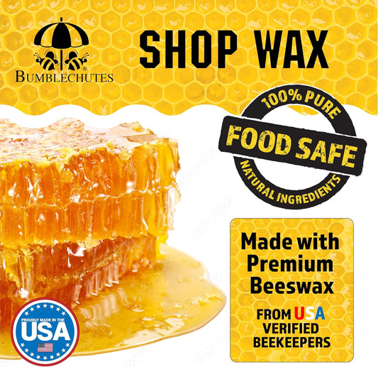 Bumblechutes All-Purpose Shop Wax - All Natural Metal and Wood Wax Finish Paste for Woodworkers, Beeswax Carnauba Wood Protector for Epoxy, Plastic, Metal, Leather, Furniture & Workshop Tools - 8 oz