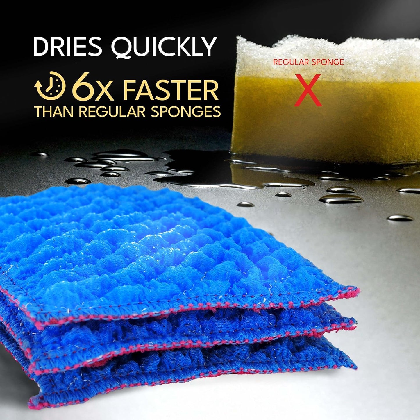 Durable Dish Cloth for Washing Dishes - Reusable Scouring Pad- Sponge Alternative for Non-Scratch Cleaning - for Dishes, Tiles, Floor and Other Surfaces - Pack of 3