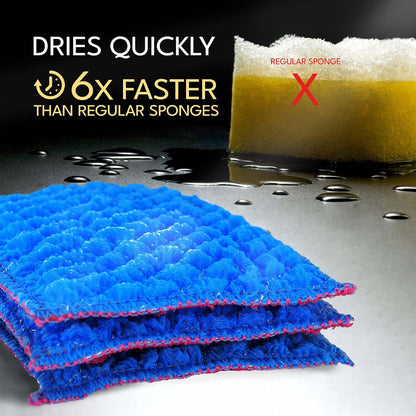 Durable Dish Cloth for Washing Dishes - Reusable Scouring Pad- Sponge Alternative for Non-Scratch Cleaning - for Dishes, Tiles, Floor and Other Surfaces - Pack of 3