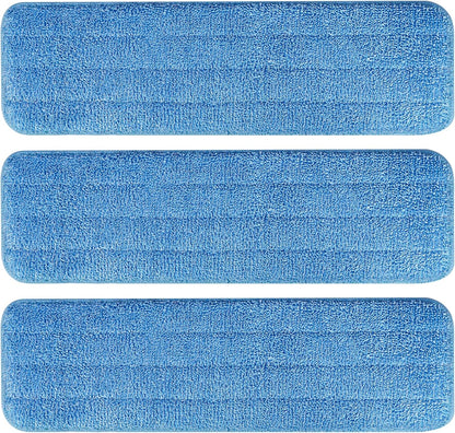 3 Pack Microfiber Reusable Mop Pads, Wet/Dry Floor Cleaning Refill Mop Pads, Spray Mop Hard Wood Floor Mop Pads Refills, Machine Washable Power Mop Pads Replacement