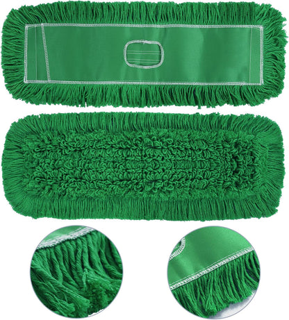 Matthew Cleaning 24'' Industrial Strength Cotton Dust Mop Refill Washable Replacement Heads for Residential & Commercial Use Fit Standard Dust Mop Frames, Hardwood, Laminate, Concrete Floors 3 Pack