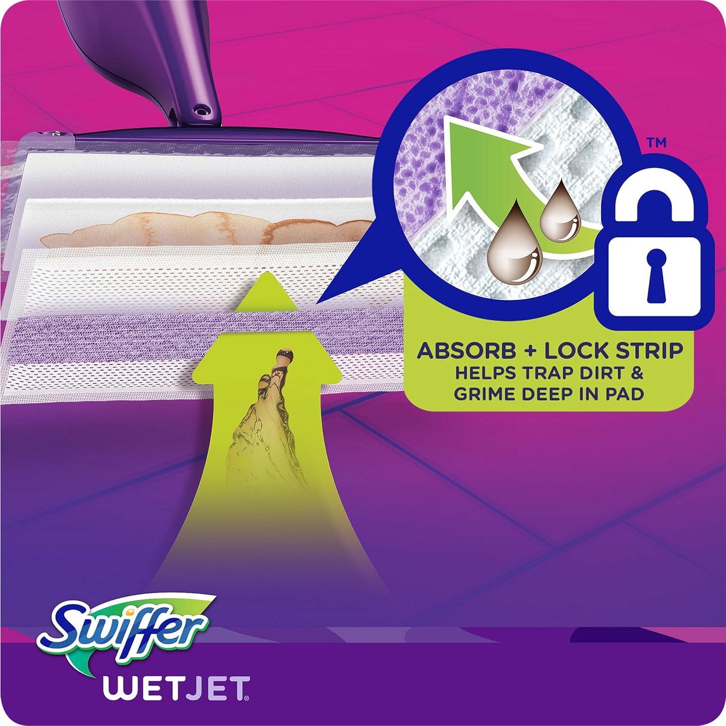 Swiffer WetJet Hardwood Floor Cleaner Spray Mop Pad Refill, Bathroom Cleaning Supplies, Hardwood Floor Cleaner, Multi Surface, 24 Count