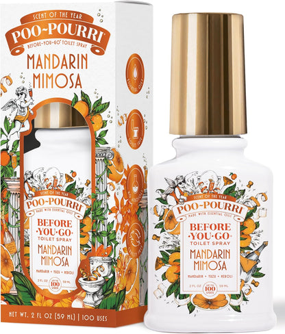 Poo-Pourri Before-You-Go Toilet Spray, Pink Citron, 2 Fl Oz, Up to 100 Uses, Bathroom Odor Deodorizer with Essential Oils for Home or Work, Travel Essentials, TSA Approved Size
