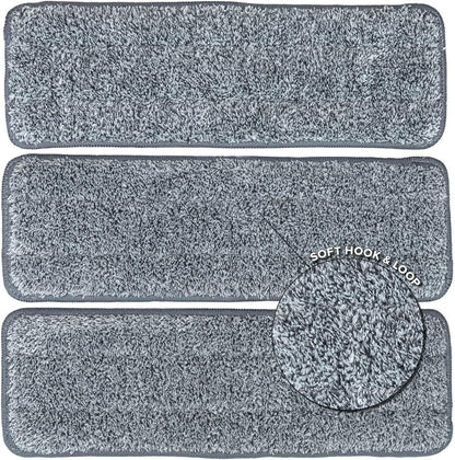JFB Home Products Micro Flat Mop & Bucket System, Hands-Free Wringing Floor Cleaning, 3 Washable & Reusable Microfiber Pads, Wet or Dry Usage on Wood, Marble, Tile, Laminate, Ceramic and Vinyl Floors