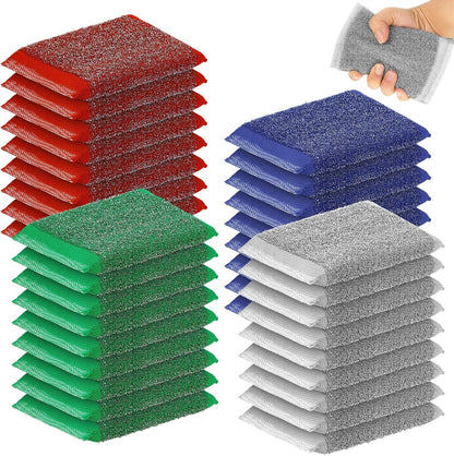 Thyle 36 Pack Steel Scrub Sponges for Dishes Non Scratch Scouring Multi Use Metal Scrubber Heavy Duty Dish Wash Kitchen Sponge for Pot Dish Washing Hard Surface Cleaning (Gray)