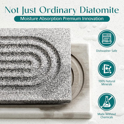 Eormoe Faucet Mat for Kitchen Sink – Diatomite Stone Drying Mat & Sink Protectors, Prevent Moisture – Sink Splash Guard Water-Absorbing Stone Tray for Bathroom Counter (Light Grey, 23.6" x 3.9")