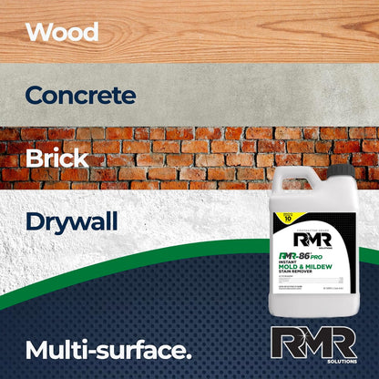 RMR-86 Pro Contractor Grade Mold Stain & Mildew Stain Remover Cleaning Solution, Professional Quality Formula, 1 Gallon