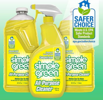 Simple Green All Purpose Cleaner Spray and Refill, Green, 3 Piece Set, 1 Count (Lemon)