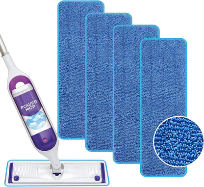 Reusable Power Mop Refills Pads Compatible with Swiffer PowerMop Mop - Microfiber Power Mop Pads Refill for 13 ''-15 '' Spray Mop- Washable Pads for Multi-Surface Floor Cleaning, 4 Pack