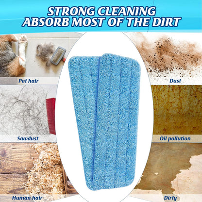 24 Pack Microfiber Mop Pad, Spray Mop Replacement Heads for Wet Dry Mops, Machine Washable Reusable Household Replacement Pads for Hardwood and Hard Surface Floor Cleaning and Scrubbing