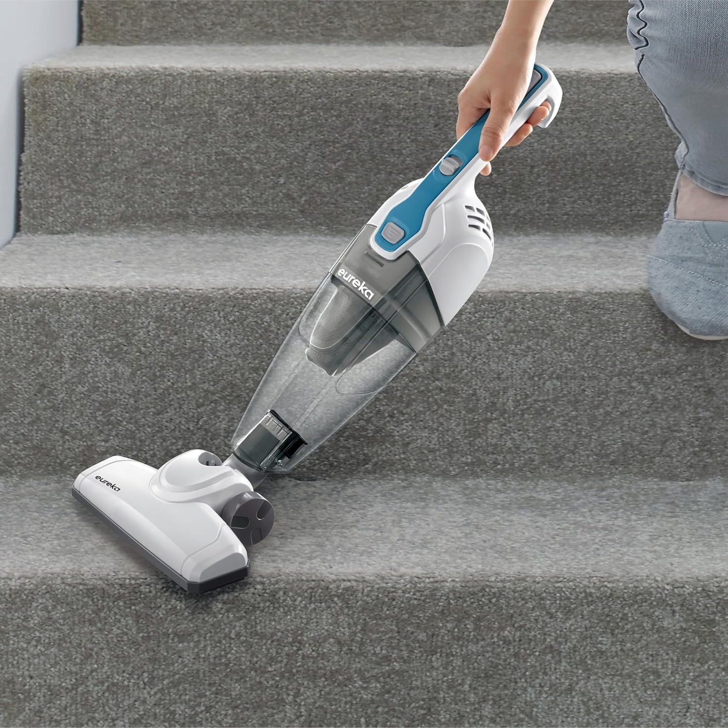 Eureka Blaze Stick Vacuum Cleaner, Powerful Suction 3-in-1 Small Handheld Vac with Filter for Hard Floor Lightweight Upright Home Pet Hair, Dark Black