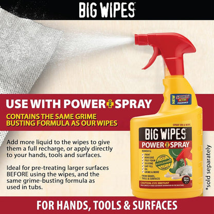 BIG WIPES Heavy Duty Industrial Hand Cleaning Wipes, Textured Scrubbing Degreaser Wipes for Mechanics and Tool Cleaner – 80 Count Canister (1 Pack)