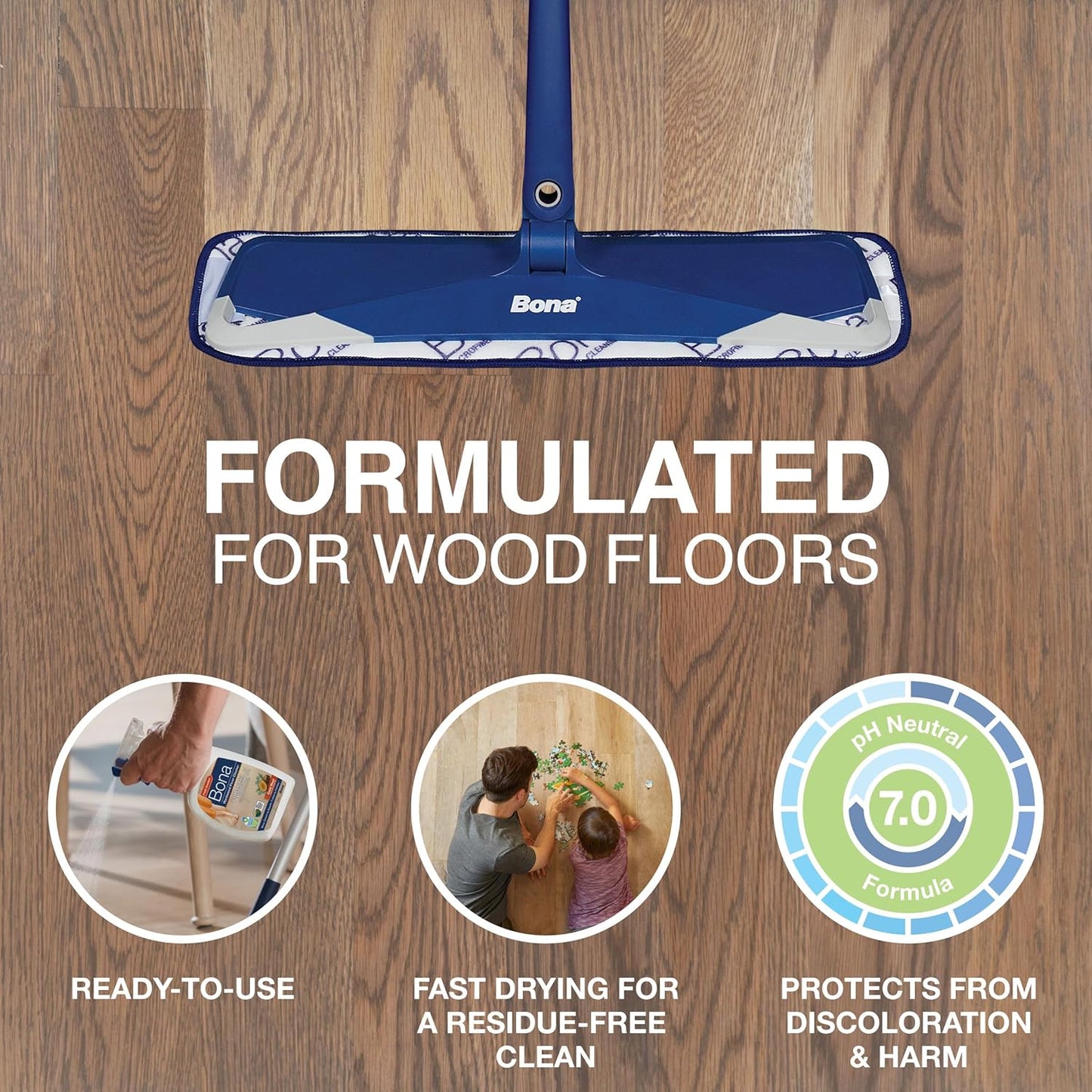 Bona PowerPlus Hardwood Floor Deep Cleaner Refill - 128 fl oz - Refill for Bona Spray Mops and Spray Bottles - Residue-Free Floor Cleaning Solution for Wood Floors