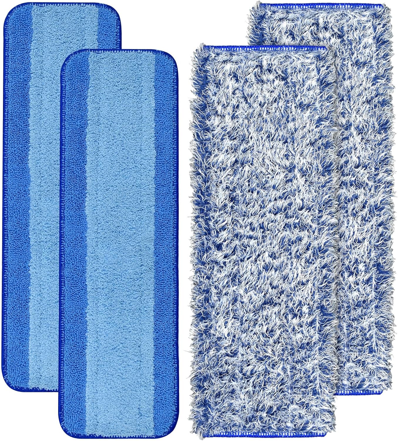 8 Pack Microfiber Cleaning Pad for Bona Mop Hardwood & Hard Surface Floors Dry and Wet Floor Cleaning - Includes 4 Microfiber Cleaning Pad, 2 Deep Clean Pads and 2 Dusting Pad - Dual Zone Cleaning