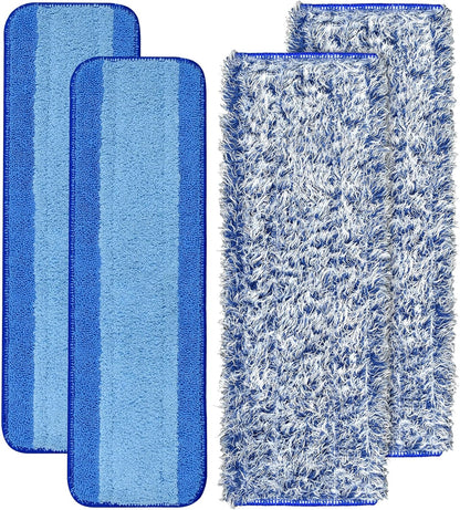 8 Pack Microfiber Cleaning Pad for Bona Mop Hardwood & Hard Surface Floors Dry and Wet Floor Cleaning - Includes 4 Microfiber Cleaning Pad, 2 Deep Clean Pads and 2 Dusting Pad - Dual Zone Cleaning