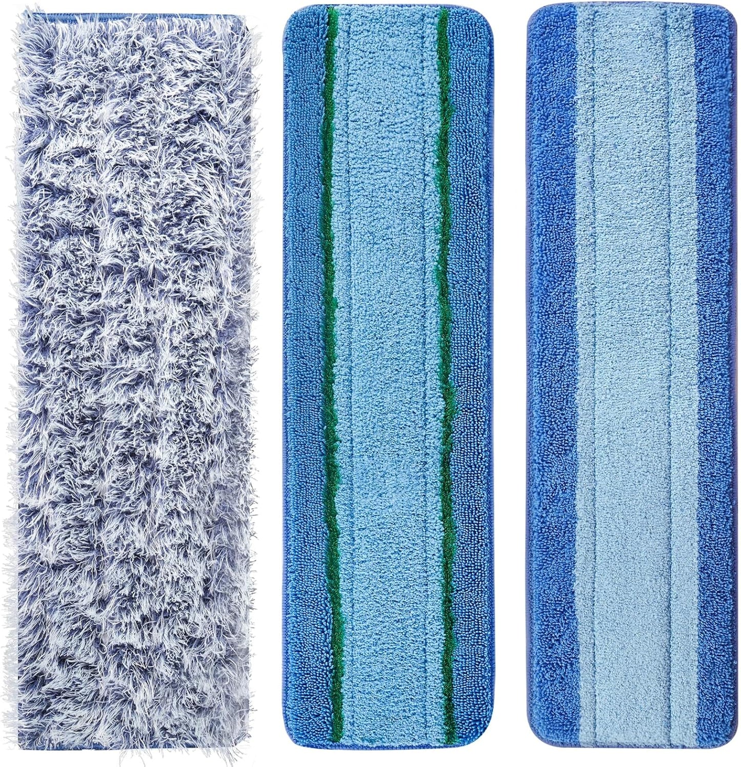 3 Pack Microfiber Reusable Mop Pads, Wet/Dry Floor Cleaning Refill Mop Pads, Spray Mop Hard Wood Floor Mop Pads Refills, Machine Washable Power Mop Pads Replacement