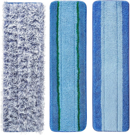 3 Pack Microfiber Reusable Mop Pads, Wet/Dry Floor Cleaning Refill Mop Pads, Spray Mop Hard Wood Floor Mop Pads Refills, Machine Washable Power Mop Pads Replacement