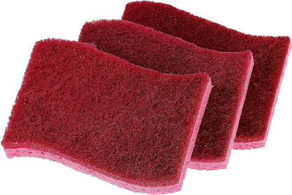 Non-Scratch Cellulose Sponge Kitchen Scrub Sponge with Scouring Pad Set, Good for Non-Stick Cookware Frying Pan, Pot, Counter Top, Sink Scrubbing, Kitchen Scrubbers, Pack of 2, (Red/Pink)