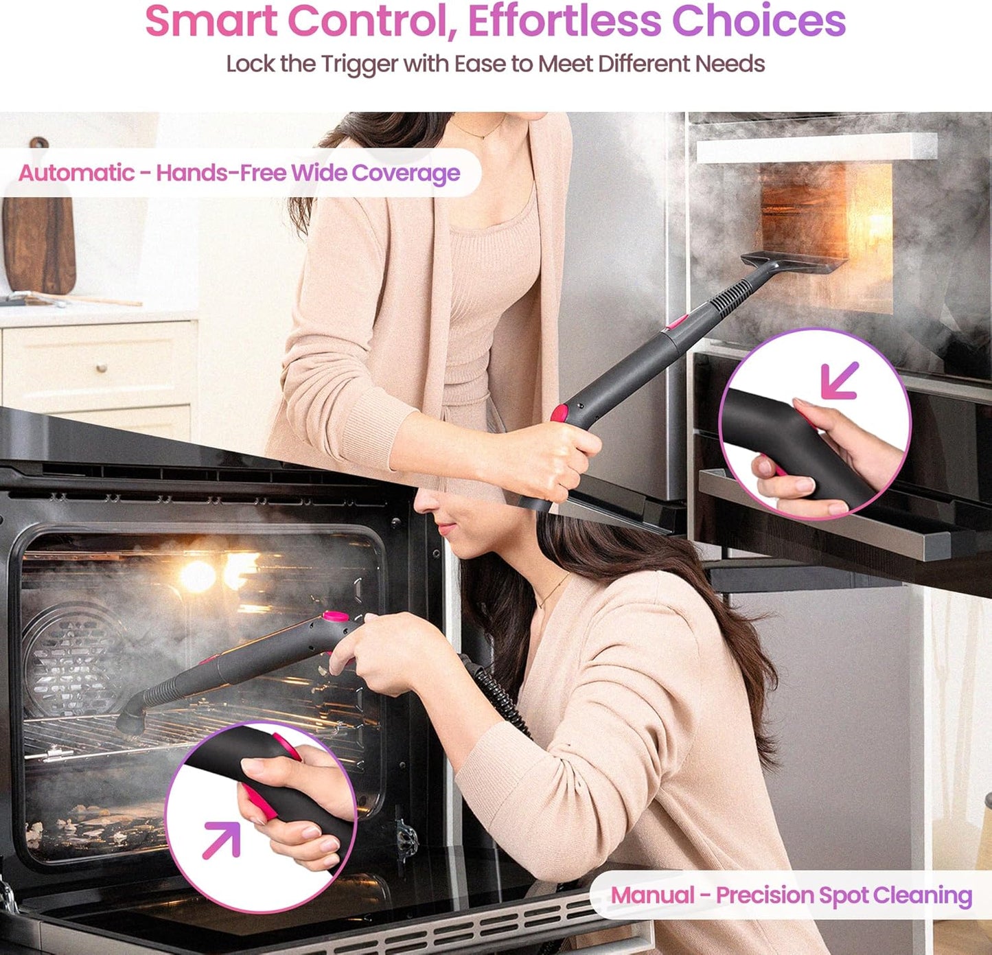 Schenley 21-in-1 Steam Cleaner, High-Pressure Heavy-Duty Steamer for Deep Cleaning Floors, Tiles, Upholstery, Grout, Grill and Cars, Fast Heat-Up, Large Water Tank, Multi-Purpose, Portable Design