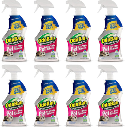 OdoBan Pet Solutions Oxy Stain Remover, Pet Stain Eliminator, Made in the USA, 6-Pack, 32 Ounce Spray Each