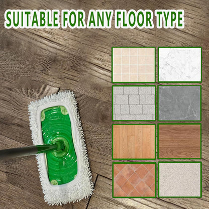 Reusable Microfiber Mop Pads Washable Wet Pads Compatible with Swiffer Sweeper Refills Pads for Wet & Dry Sweeping Cloths Mop Head Replacement for Household Cleaning (Green 4PCS)