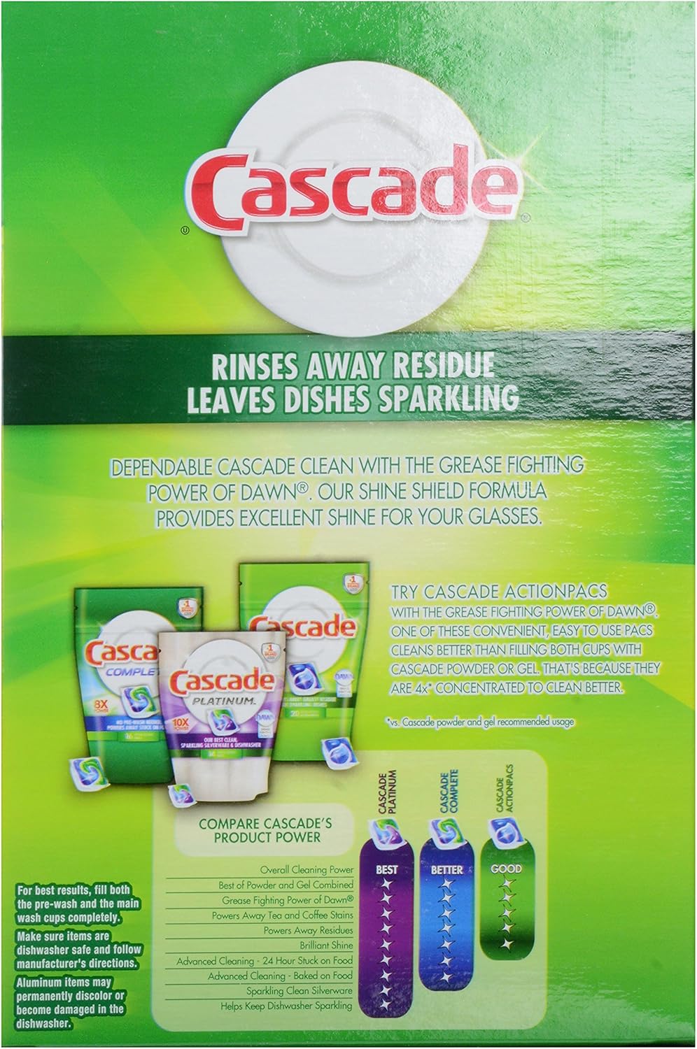 Cascade Dishwasher Detergent - Powder - 60 Oz (3.75 Lb) - 1/ Each - White