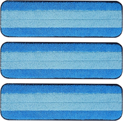 3 Pack Microfiber Cleaning Pads for Bona Mop, Safe for Hardwood and Hard-Surface Floors, Reusable Microfiber Mop Pads for 18 Inch Mop, No Residue, Super-Absorbent, Over 500 Machine Washes, Mr. Scrub