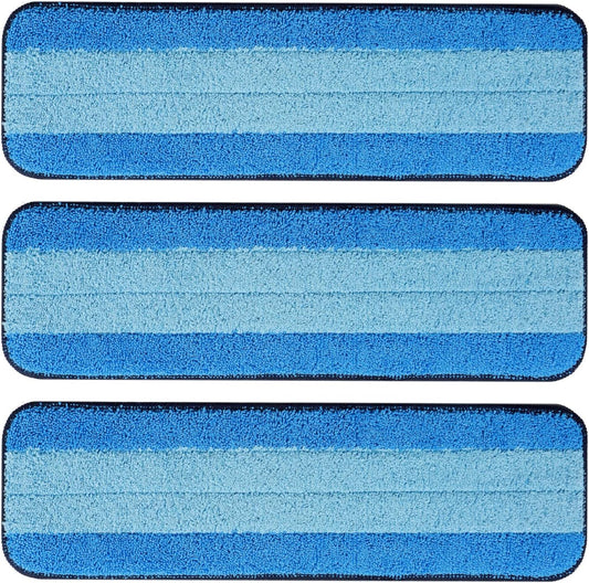 3 Pack Microfiber Cleaning Pads for Bona Mop, Safe for Hardwood and Hard-Surface Floors, Reusable Microfiber Mop Pads for 18 Inch Mop, No Residue, Super-Absorbent, Over 500 Machine Washes, Mr. Scrub