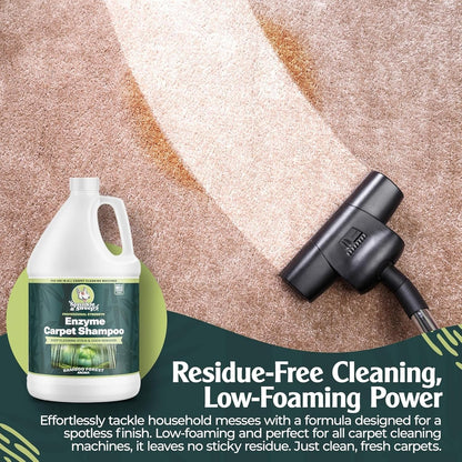 Sprinkle & Sweep: Enzyme Carpet Shampoo - 64oz, Deep Cleaning Pet Stain & Odor Remover, Dog & Cat Mess-Urine-Accident Solution, All Machine Compatible
