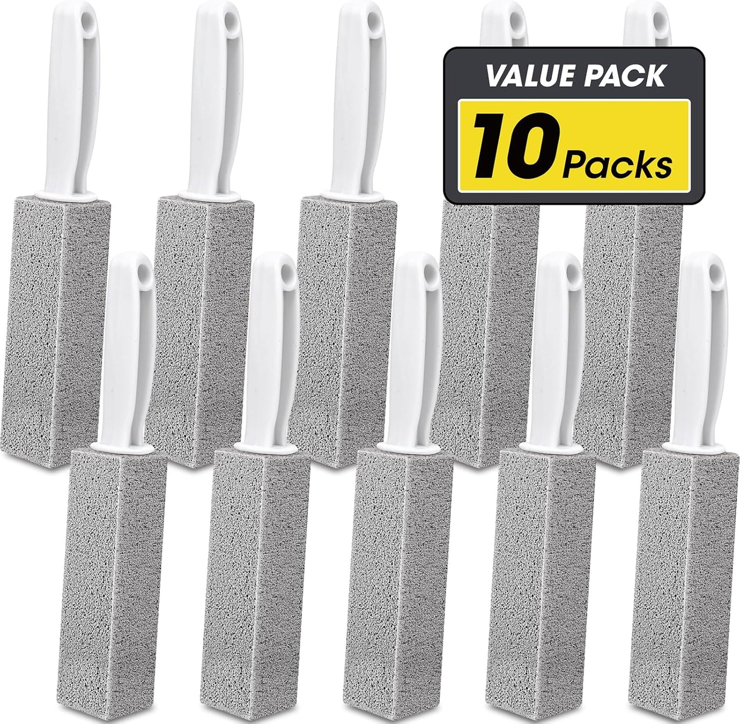 AZEN 5 Pack Pumice Stone for Cleaning, Pumie Scouring Stick with Handle, Pumice Stone Toilet Bowl Cleaner, Hard Water Stain Remover for Toilet, Bathroom, Kitchen Sink, Grill