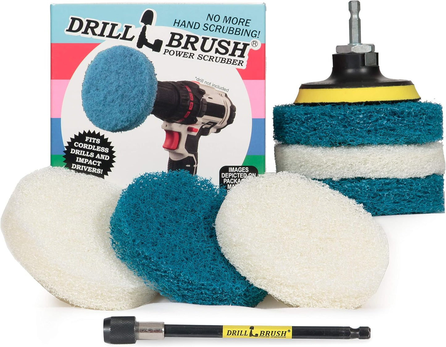 Drill Scrubber - Drill Brush Power Scrubber Pads - Bathroom - Drill Pad Attachments - Cleaning Pads - Shower Door - Baseboard - Bathroom Sink - Shower Cleaner - Flooring - Hard Water Stain Remover