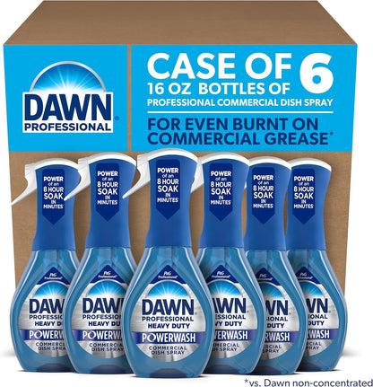 Dawn PRO Heavy Duty Powerwash, Bulk Foaming Dish Spray for Cleaning Burnt-On Grease in Commercial Kitchens, 16 fl oz (Case of 6)