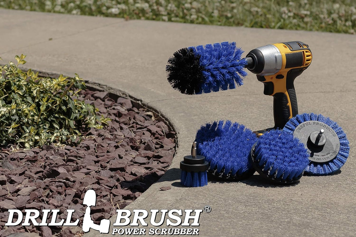 Drillbrush Multi-Surface Drill Brush Attachments Set for Car Interior, Bathroom, Flooring, Counters, Sinks, Siding, Garages, and More - Dishwasher Safe Drill Brush Car Detailing Kit Attachment Set