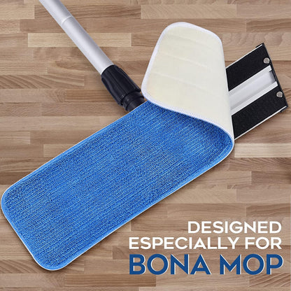Matthew 18'' 36Pcs Microfiber Spray Mop Replacement Pads Heads for Wet Dry Floors Reusable Home Commercial Cleaning Refills,Machine Washable Fits Compatible with Bona Mop&Most Spray Mops Blue