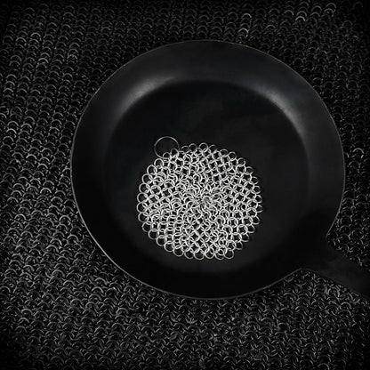 Chainmail Scrubber Cleaner 7.8" x 7.8" Premium 316L Stainless Steel Scrubber for Cast iron Pots,Pan, BBQ Grill, Wok and All Kitchenware Items - Stainless Steel