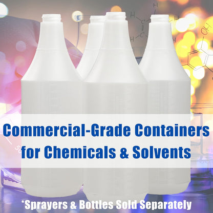 Commercial-Grade Chemical Resistant 24 oz Bottles ONLY 4 Pk Embossed Scale For Measuring. Pair With Industrial Spray Heads For Auto/Car Detailing Janitorial Cleaning Supply or Lawn Care.