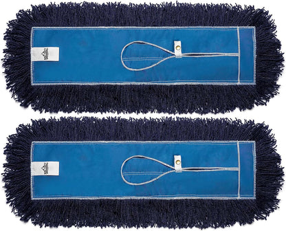 Nine Forty 36-Inch Premium Nylon Dust Mop Replacement Head - Heavy Duty Mop Head Refill for Industrial, Commercial, and Residential Cleaning - Dry Floor Duster for Hardwood Surfaces - Blue (1-Pack)