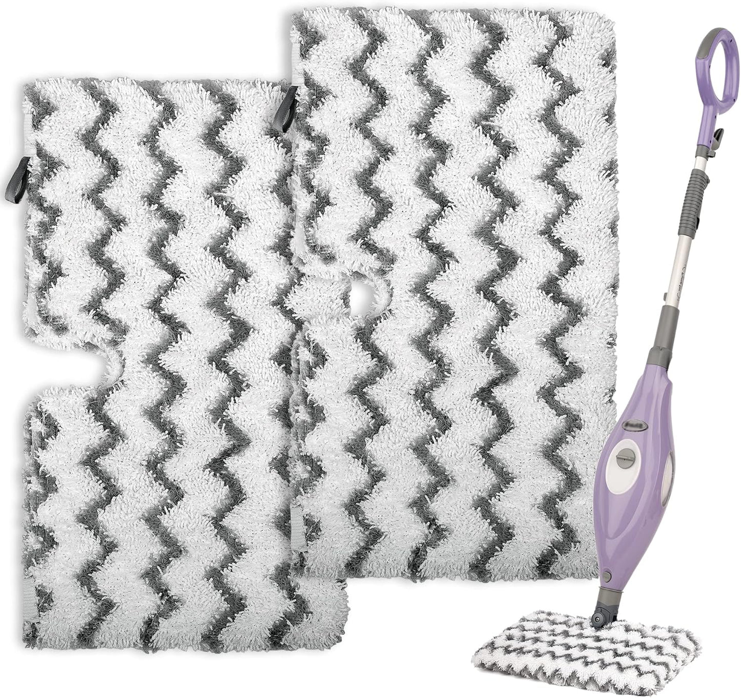 F Flammi 8-Pack Replacement Pads Compatible with Shark Steam Pocket Mop S3501 S3601 S3901 S3550 S3801 SE450, Double-Sided Microfiber Refills for Hardwood Tile Floor, Professional Scrubbing Strips
