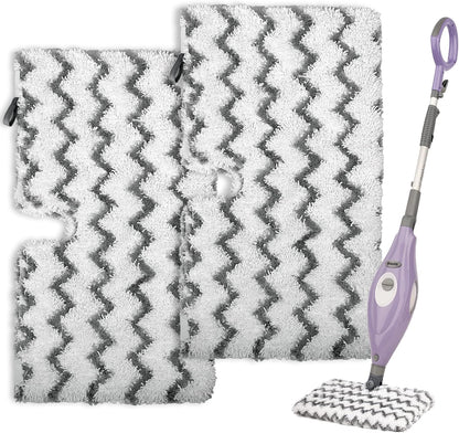 F Flammi 8-Pack Replacement Pads Compatible with Shark Steam Pocket Mop S3501 S3601 S3901 S3550 S3801 SE450, Double-Sided Microfiber Refills for Hardwood Tile Floor, Professional Scrubbing Strips