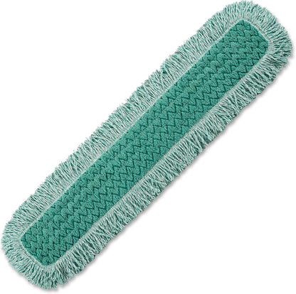 Rubbermaid Commercial Products HYGEN 24" Microfiber Dust Pad with Fringe Green for Janitorial/Professional Cleaners and Heavy-Duty Industrial Cleaning/Dusting/Sweeping