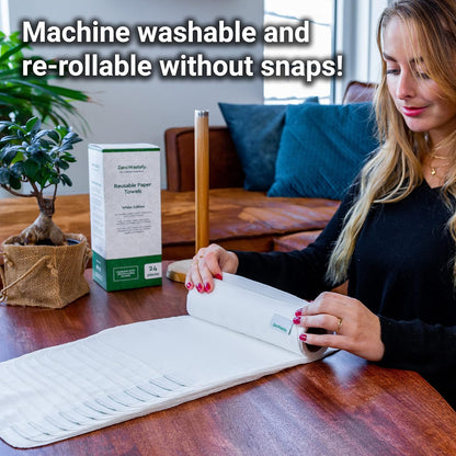 Reusable Paper Towels - Value Pack of 24 Paperless Paper Towels! - 100% Cotton, Super Soft, Absorbent, Washable and Made To Last