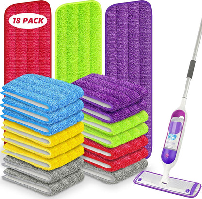 6 Pack Reusable Mop Pads Compatible with Swiffer PowerMop, Wood Floor Pads Microfiber Mop Replacement Refills Machine Washable for All Floor Surfaces