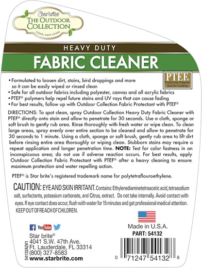 STAR BRITE Outdoor Collection Fabric Cleaner Spray - Ultimate Stain Remover for Outdoor & Patio Fabrics - 32 OZ (054132)