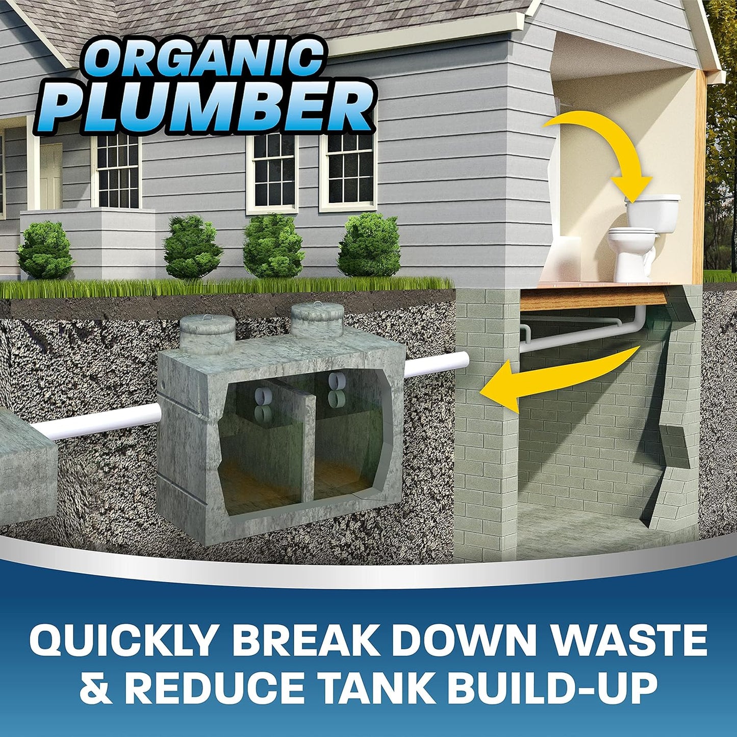 Septic Tank Cleaner Treatment, Bacteria x Natural Enzyme Flushable Bio Tabs, Rid Sewage Waste & Clean Field System, 1 Year of Tablets